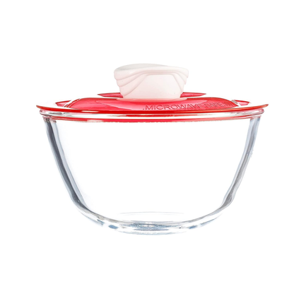 Sanjeev Kapoor - Kingston High Borosilicate Mixing Bowlset Of 2 Pc 1000 Ml - Red Lid - With Gift Box