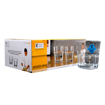 Sanjeev Kapoor - Melbourne Rock Glass Set Of 6 Pcs 350Ml With Gift Box