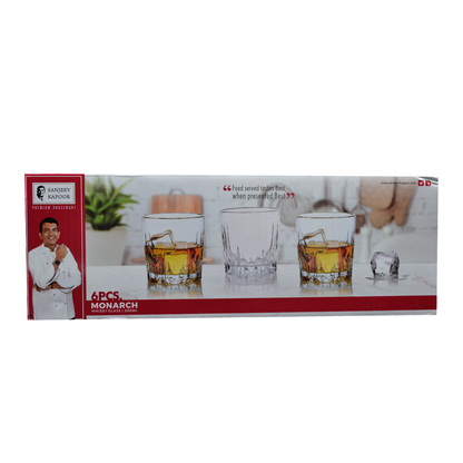 Sanjeev Kapoor - Monarch Karat 6 Pc Whisky Glass 300 Ml- With Gift Box