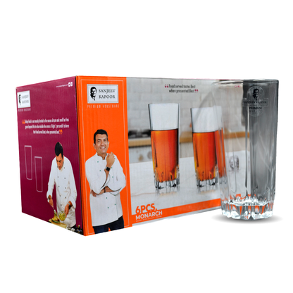 Sanjeev Kapoor - Monarch Karat 6 Pcs Beer Glass 300Ml- With Gift Box