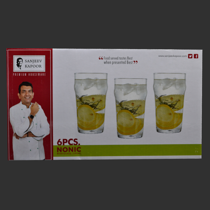 Sanjeev Kapoor - Nonic Beer Glass Set Of 6Pcs 590Ml