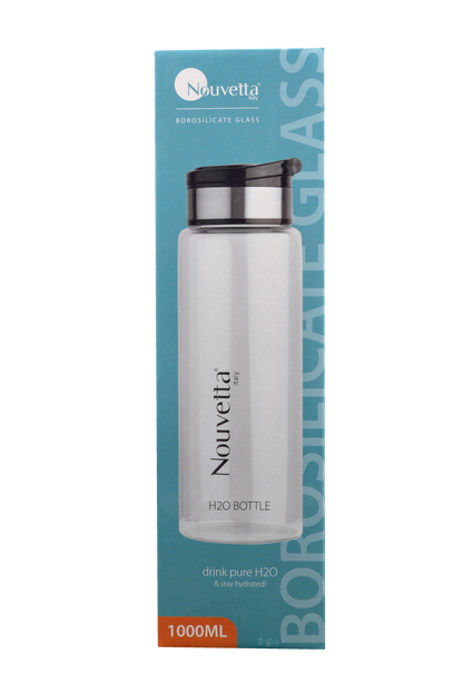 Nouvetta - Norman Borosilicate Bottle 1000 ml - Black Lid