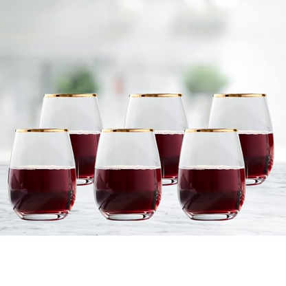 Sanjeev Kapoor - Pecos Glass Set Of 6Pc With Platinum Rim - Whisky Glasses350Ml