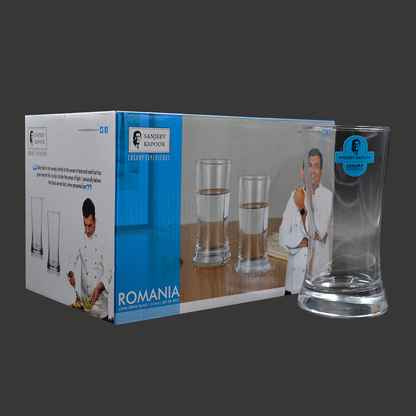 Sanjeev Kapoor - ROMANIA LONG DRINK GLASS SET OF 6 PCS 315ML - WITH GIFT BOX