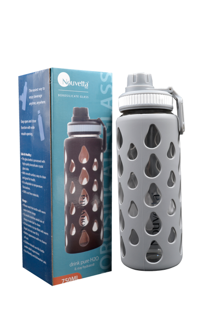 Nouvetta - Splash Borosilicate Bottle 1000 Ml - Grey