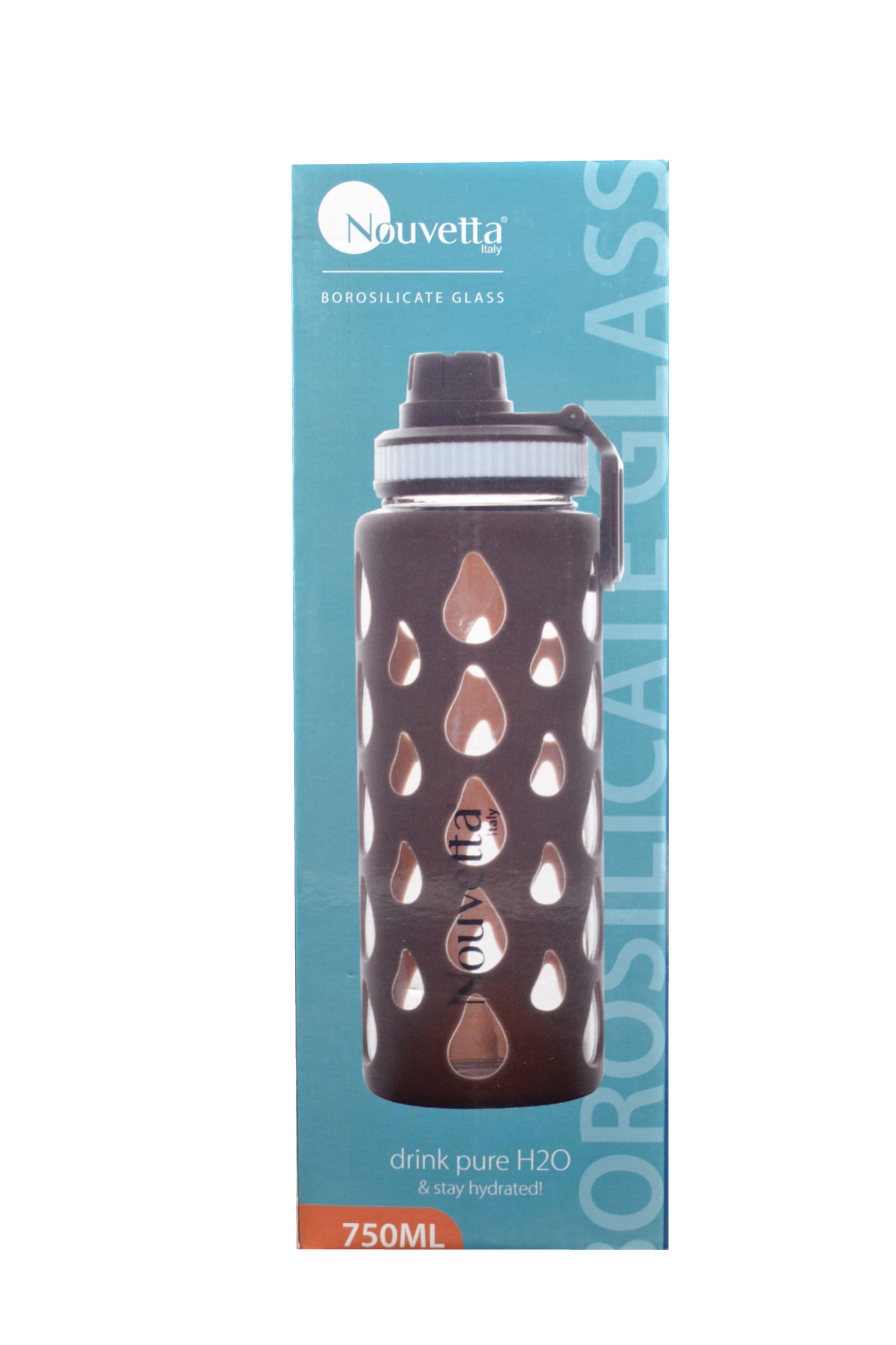 Nouvetta - Splash Borosilicate Bottle 1000 Ml - Grey