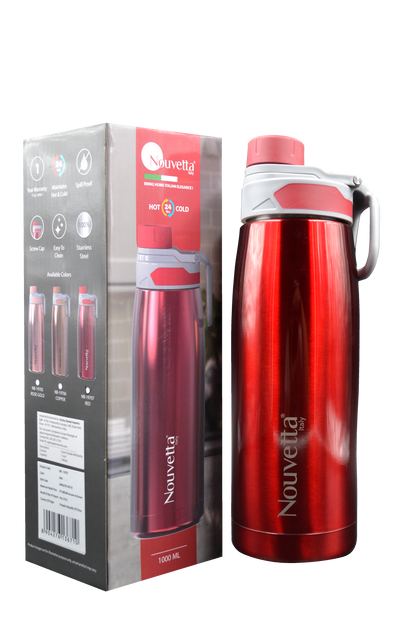 Nouvetta - Zoom Double Wall Bottle 1000 Ml - Red